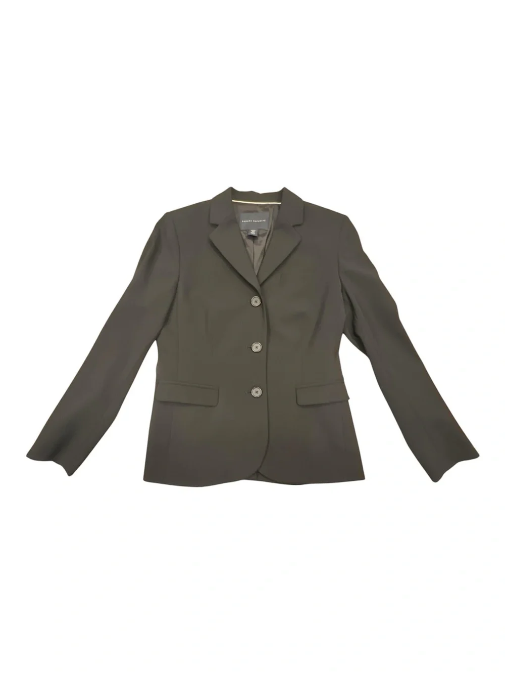 Banana Republic Stretch Petite Blazer Jacket Black 4P Notch Lapel Three-Button - Picture 2 of 11